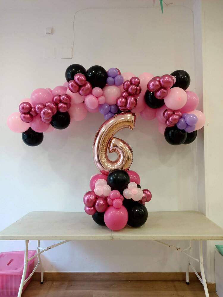 decorar-fiesta-infantil-con-globos-globos-rosas